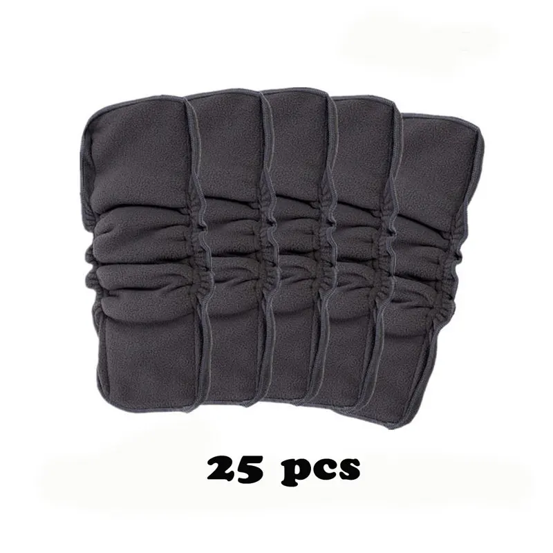 25 pcs Reusable Bamboo Charcoal Insert Baby Cloth Diaper Mat Nappy Inserts Changing Liners 5 layers each insert Wholesale