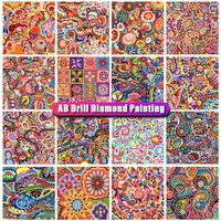 yimeido 5d diy ab diamond painting flower colorful full round square mosaic diamond embroidery abstract cross stitch kits gift