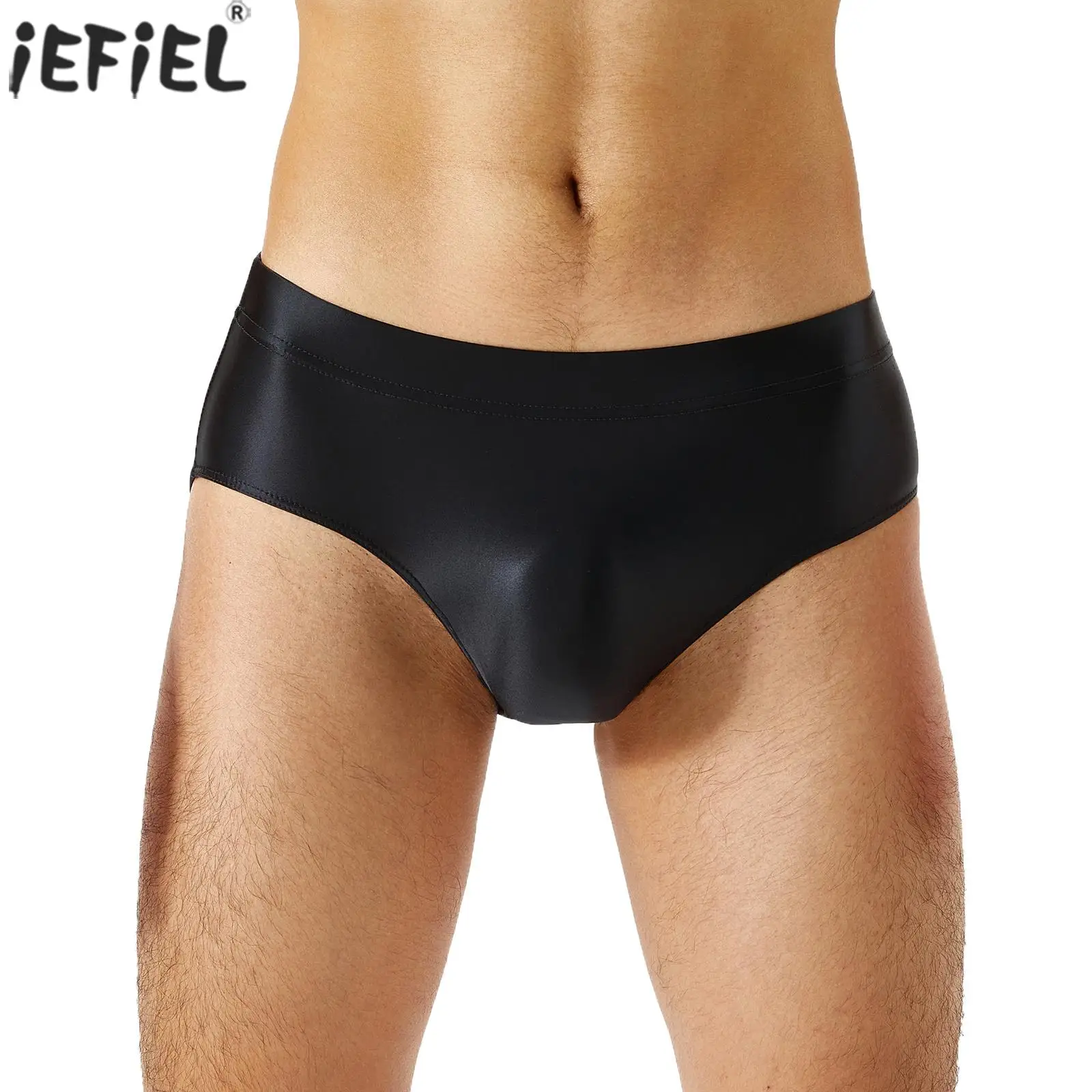 

Мужские сексуальные брифы, глянцевые Гладкие трусы с низкой посадкой, эластичный пояс, женское нижнее белье, сексуальное нижнее белье