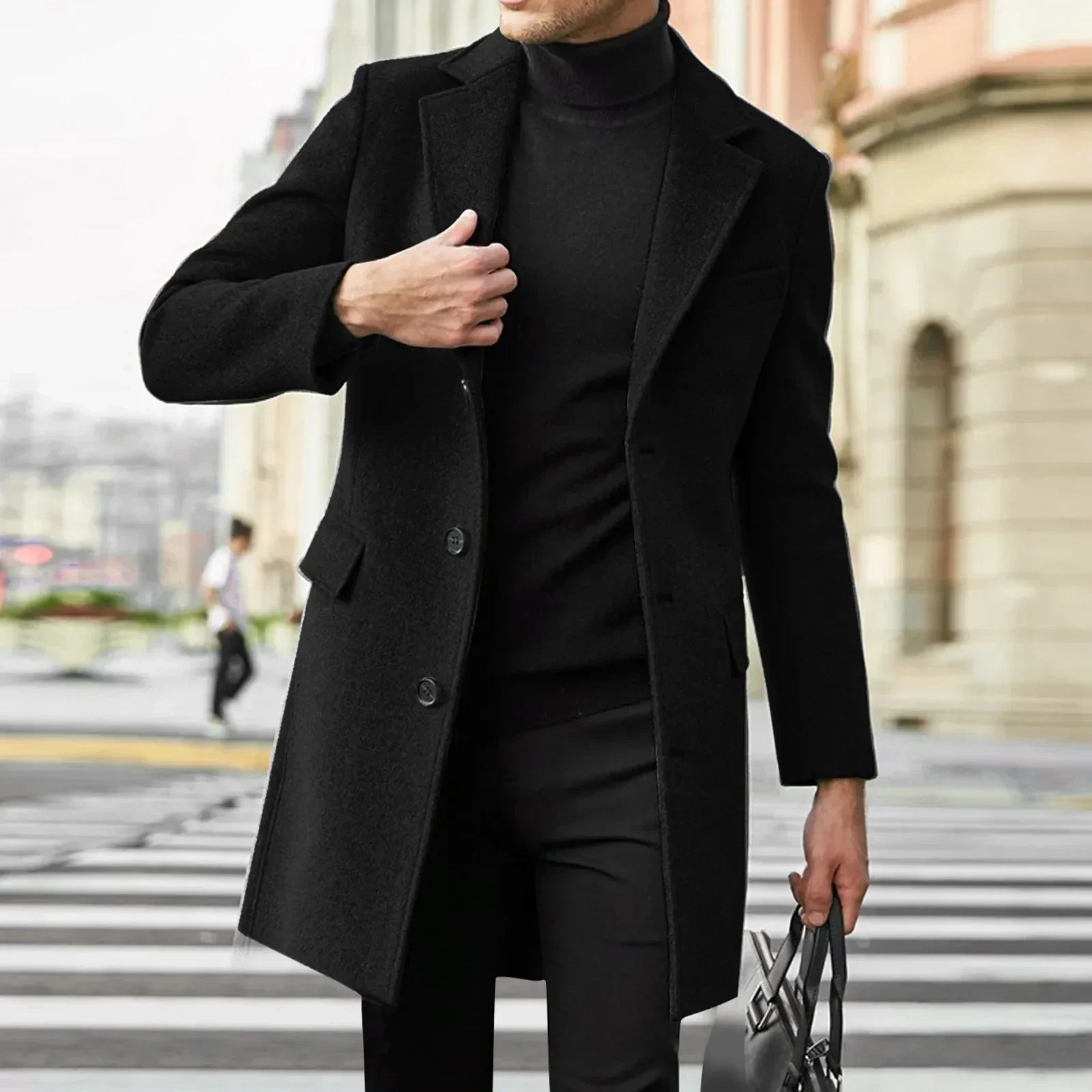 

Men's Trench Coats for Men Overcoats Wool Blends Business Trench Long Jacket Overcoat Male Fit Coat Jackets Windbreaker Clothing