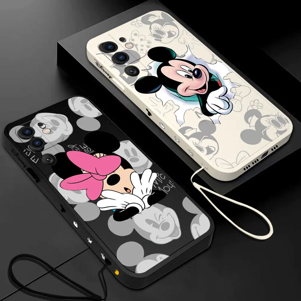 

Disney Mickey Minnie Phone Case For Samsung Galaxy S23 S22 S21 S20 Ultra Plus FE S10 S9 S10E Note 20 10 Plus With Lanyard Cover