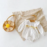 hot selling 2022 baby girl clothes newborn autumn romper three dimensional rose long sleeve triangle romper clothes