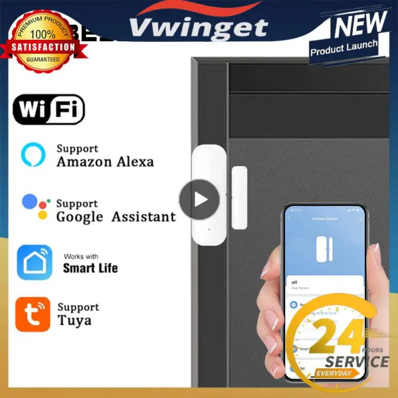 

1~10PCS Window Sensor App Control Smart Life App Open/closed Detectors Independent Magnetic Wifi Smart Door Sensor Tuya Wifi