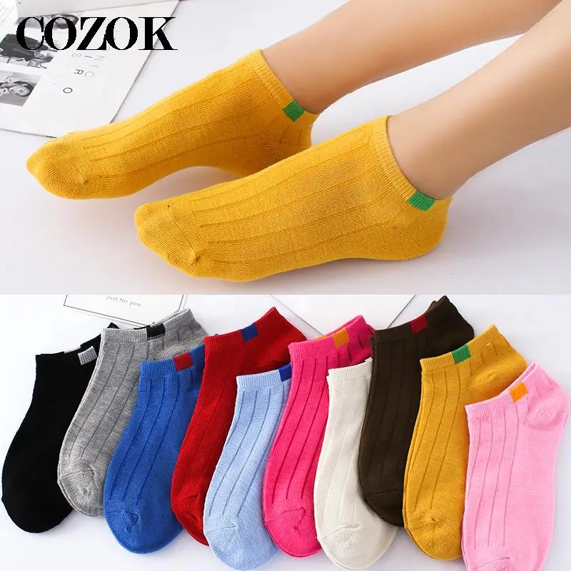 

10 Pieces = 5 Pairs Women Short Socks Set Fashion Female Girls Ankle Boat Socks Invisible Sock Slippers Calcetines For Woman New