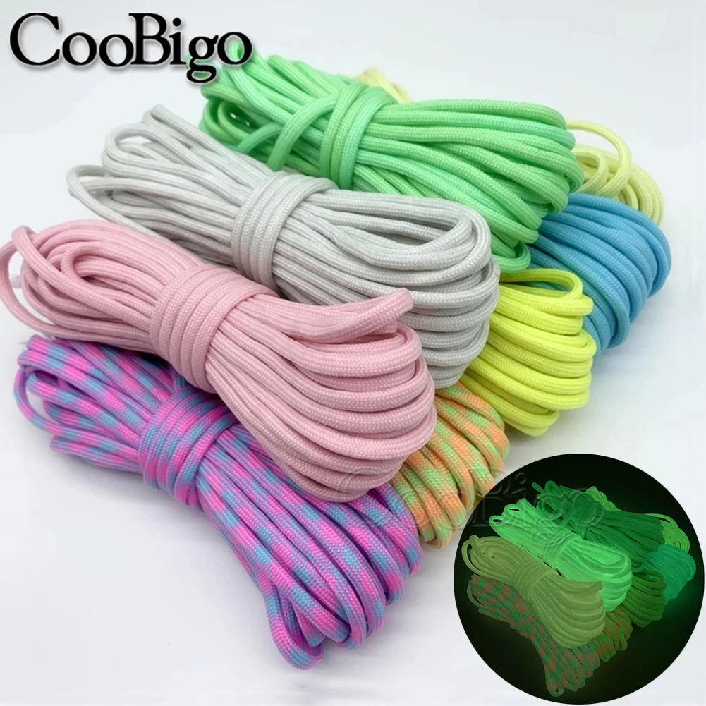 

10ft/Lot 4mm Luminous Parachute Cord Paracord Lanyard Rope for Jewelry Making Survival Bracelet DIY Craft Accessory Glow In Dark