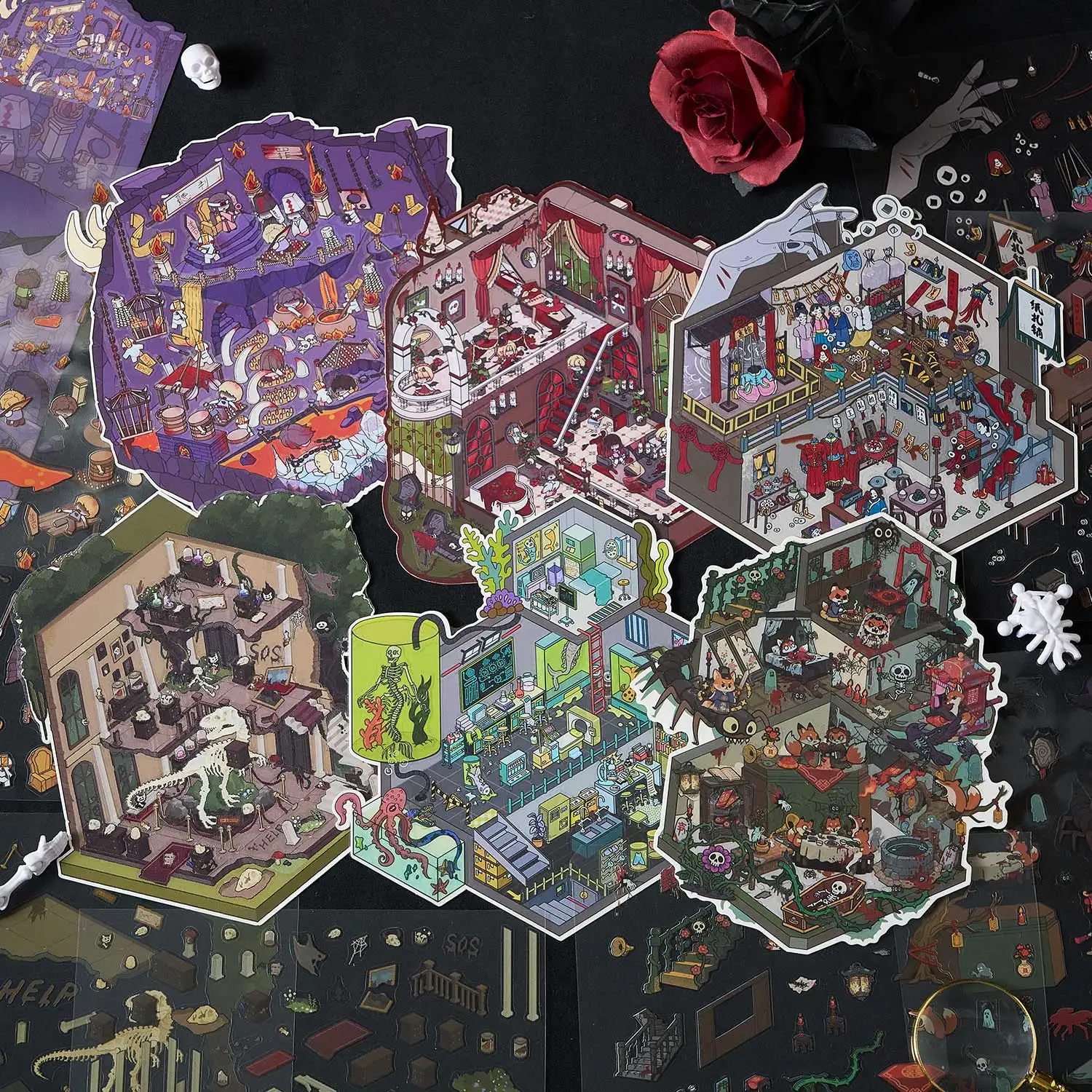 

Миниатюрные наклейки Kawaii 3D мультфильм Micro Terror