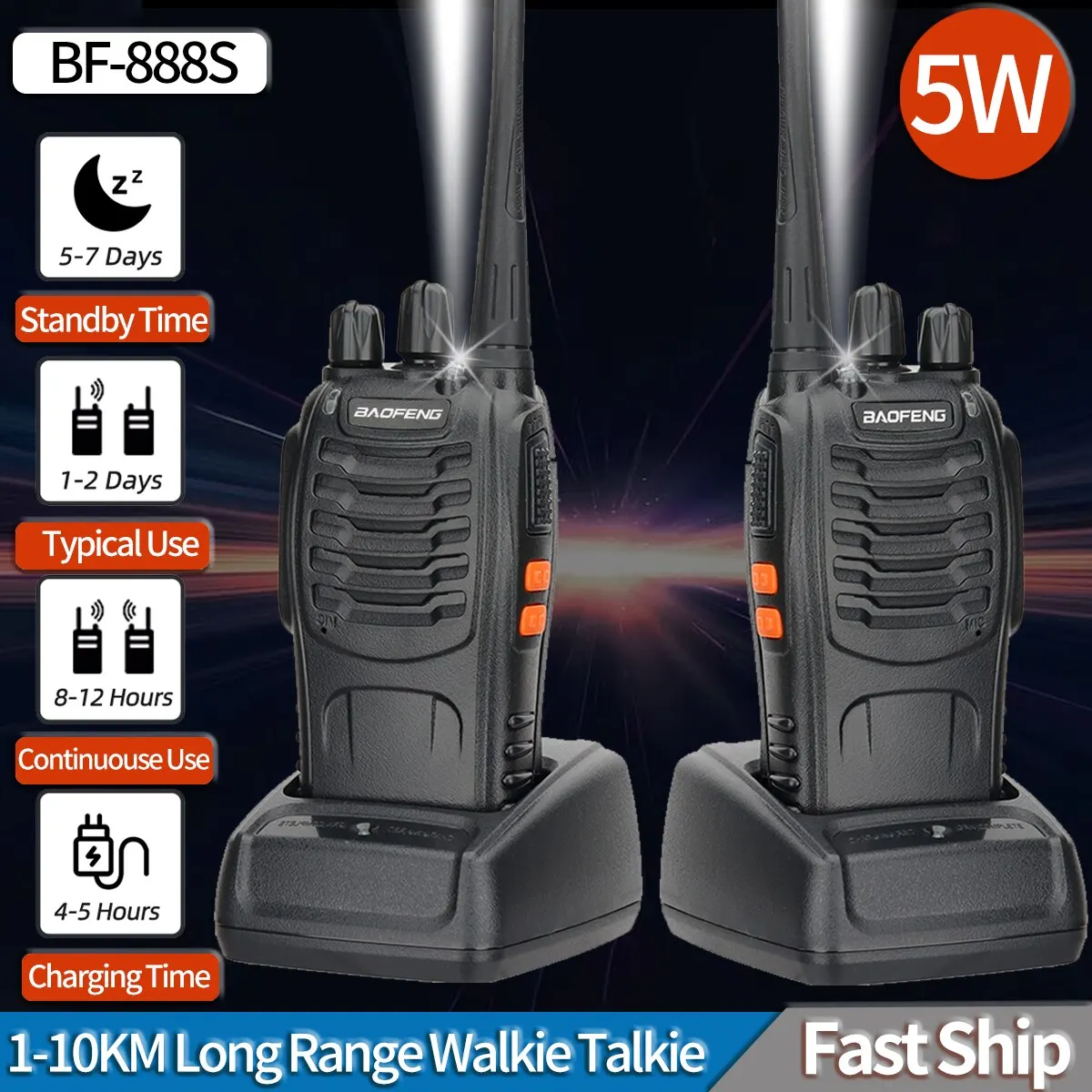 1/2 PCS Baofeng BF 888S Walkie Talkie UHF 400 470MHz 888s Lo