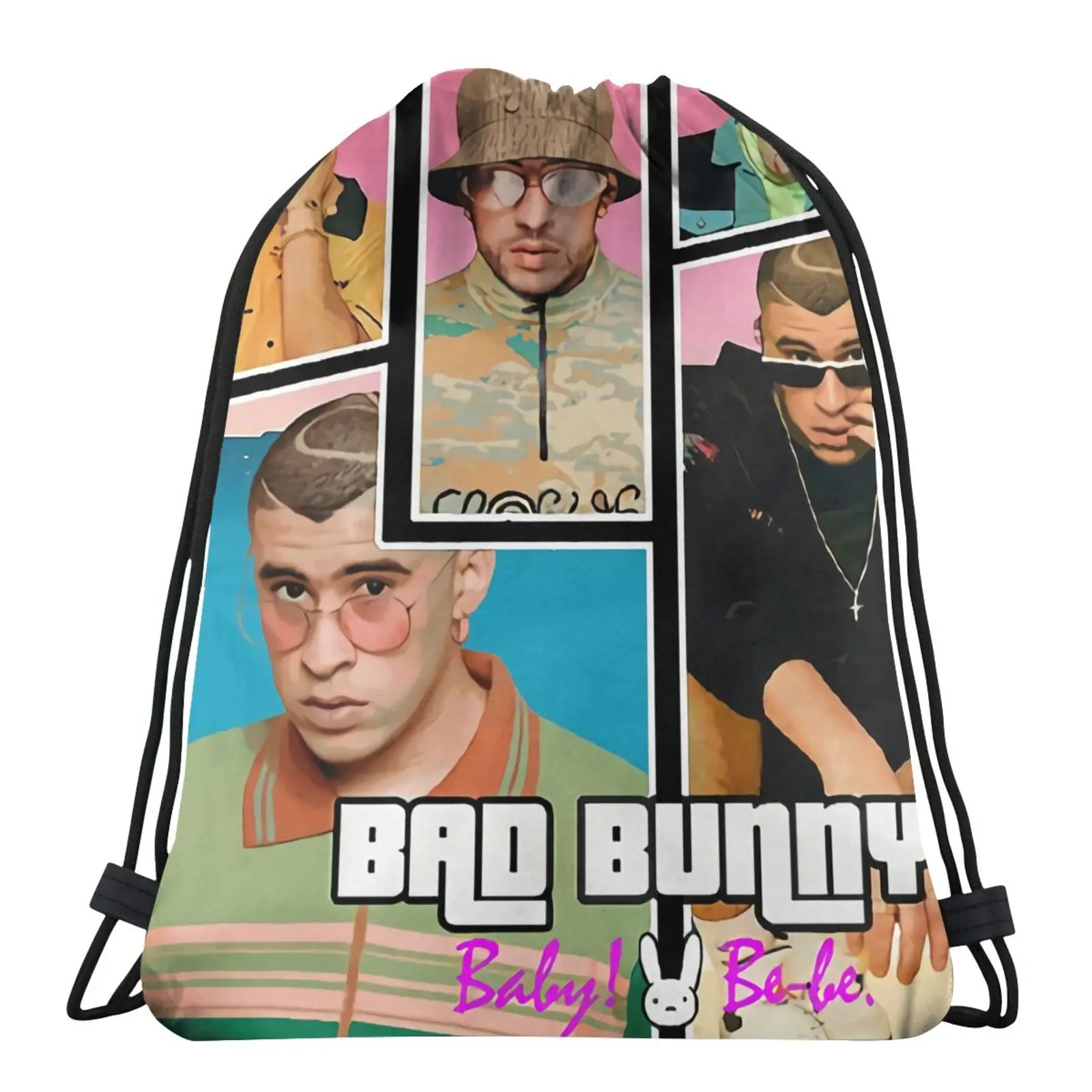 

Bad Bunny Maluma Ozuna Rapper Bag Drawing Bags Bucket Bag Canvas Bag Shoe Bag Canvas Backpack Drawstring Backpack Drawing Bags