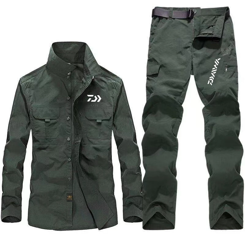 

Daiwa Men's Spring Autumn Thin Quick-drying Fishing Suit Multi-pocket Breathable Hiking Clothes Summer Outdoor Casual Sportswear
