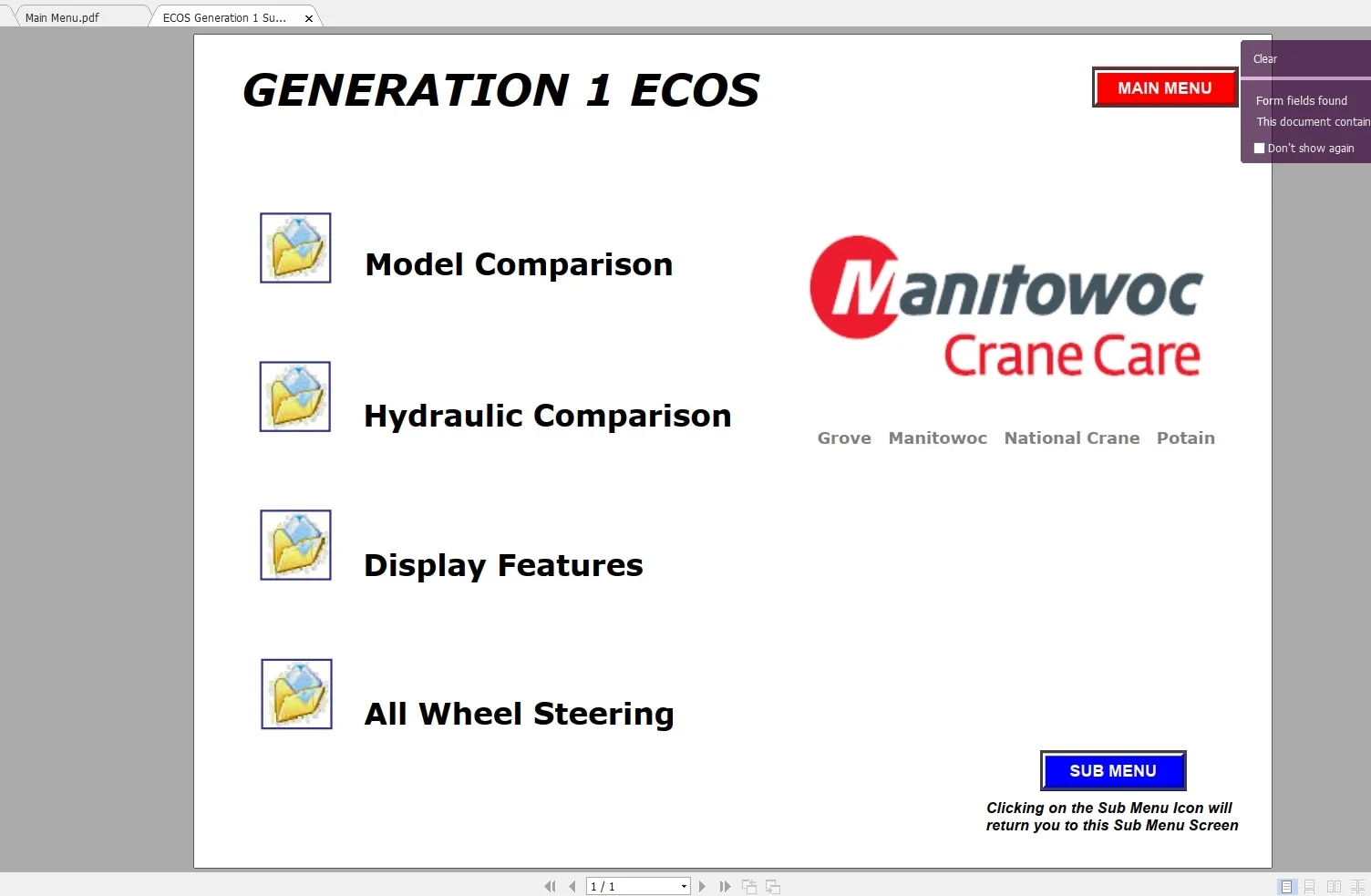 DVD-просмотр Grove Manitowoc Crane Care Full ECOS V1 V2 V4