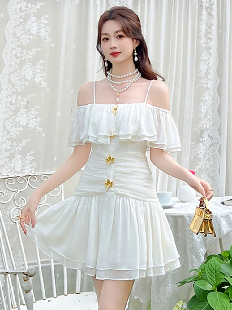 Новое летнее элегантное милое вечернее платье во французском стиле на день