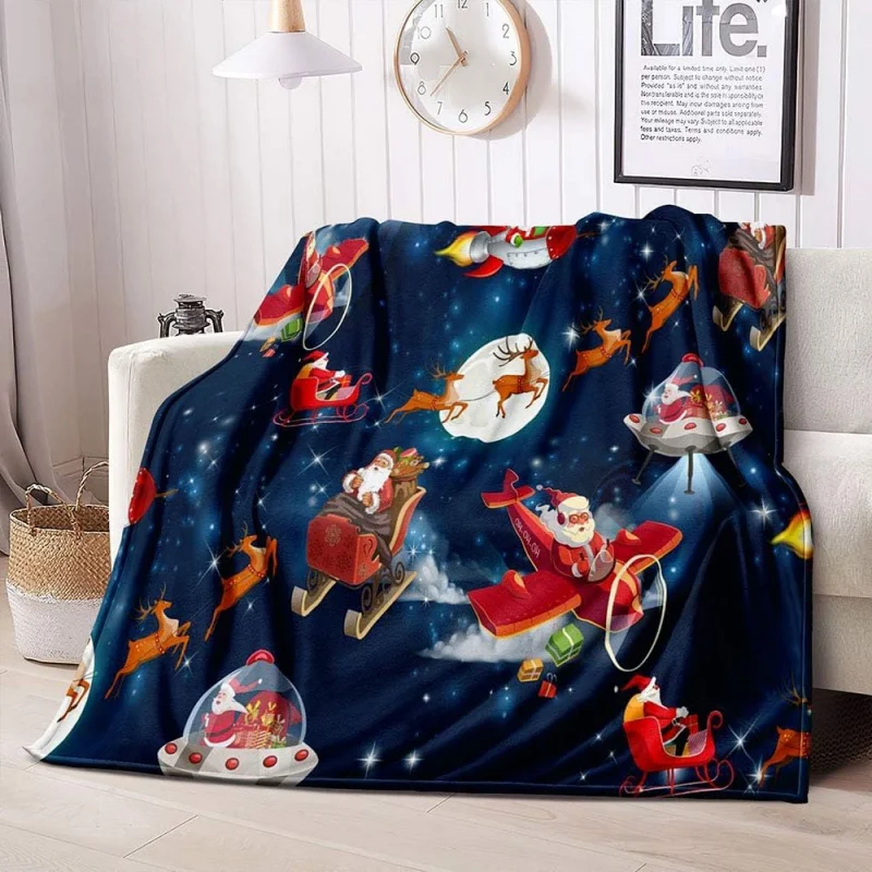 Рождественский килимок ракета с оленями Санта-Клауса космическое пространство