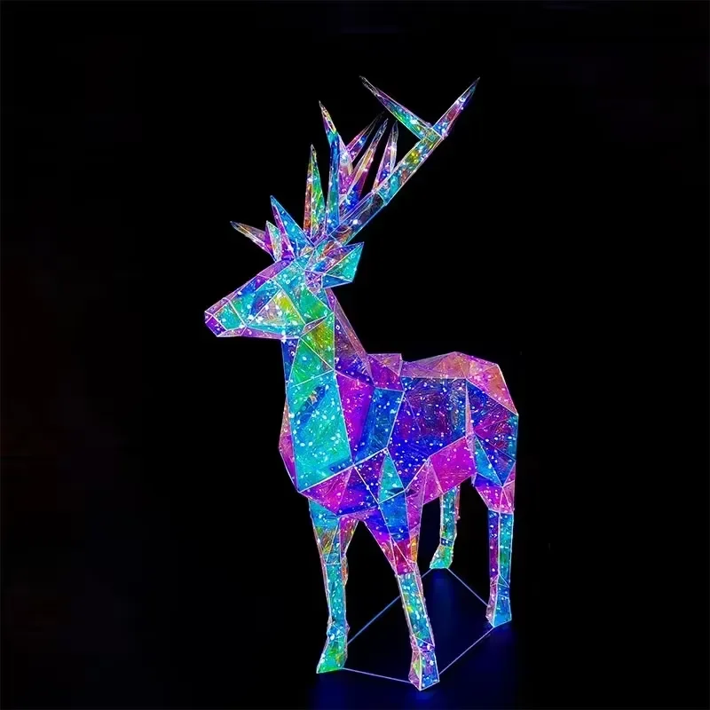 Фото Рождественские светодиодные уличные светильники 3D в виде светящегося оленя для праздничного декора на Новый год, День святого Валентина и Хэллоуин №5