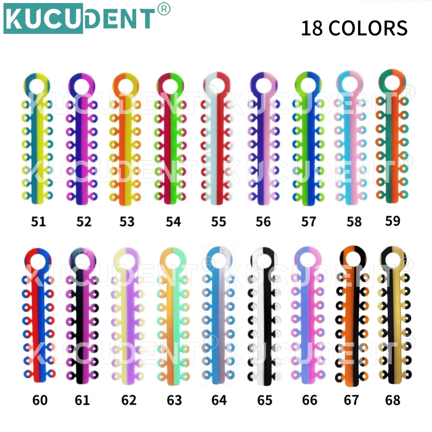 KUCUDENT 320 шт./20 палочек стоматологические ортодонтические эластичные лигатурные