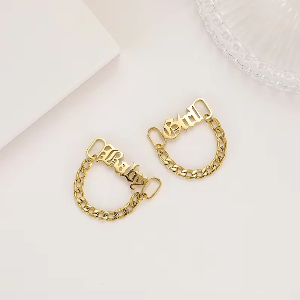 Men's And Women's Same Personalized Customized Shoe Buckle Stainless Steel Shoelace Buckle Name Customized Fashion Accessories