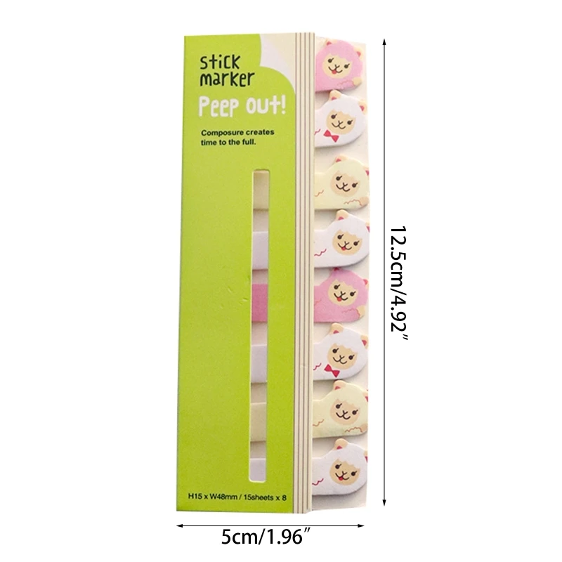 

160 Sheets Cute Index Tabs Stickers Writable Index Labels Bookmark Stickers File Flag Stickers for Book Notepad Planner D5QC