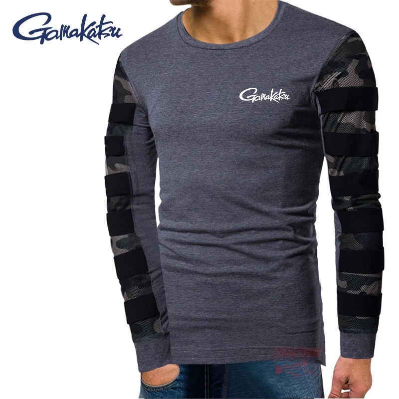 

New Gamakatsu Fishing Clothes Men Spring Autumn Camouflage Breathable Long-sleeved T-shirt Outdoor Camping Travel Fishing Shirt