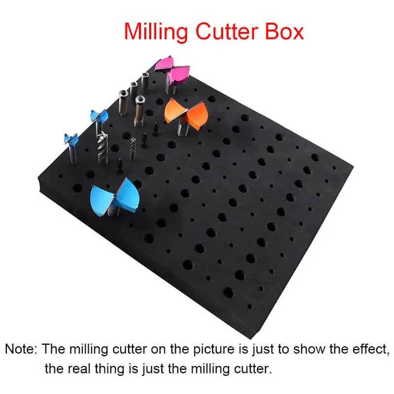 

110 Holes Router Bit Tray Storage Holder for 1/4'' 1/2'' Shank Milling Cutters Brill Bits
