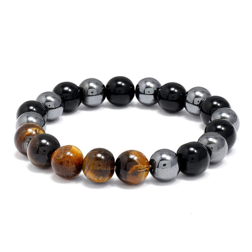 

Браслет с бусинами тигровый глаз для мужчин и женщин, регулируемый эластичный браслет с бусинами, модное энергетическое Ювелирное Украшени...