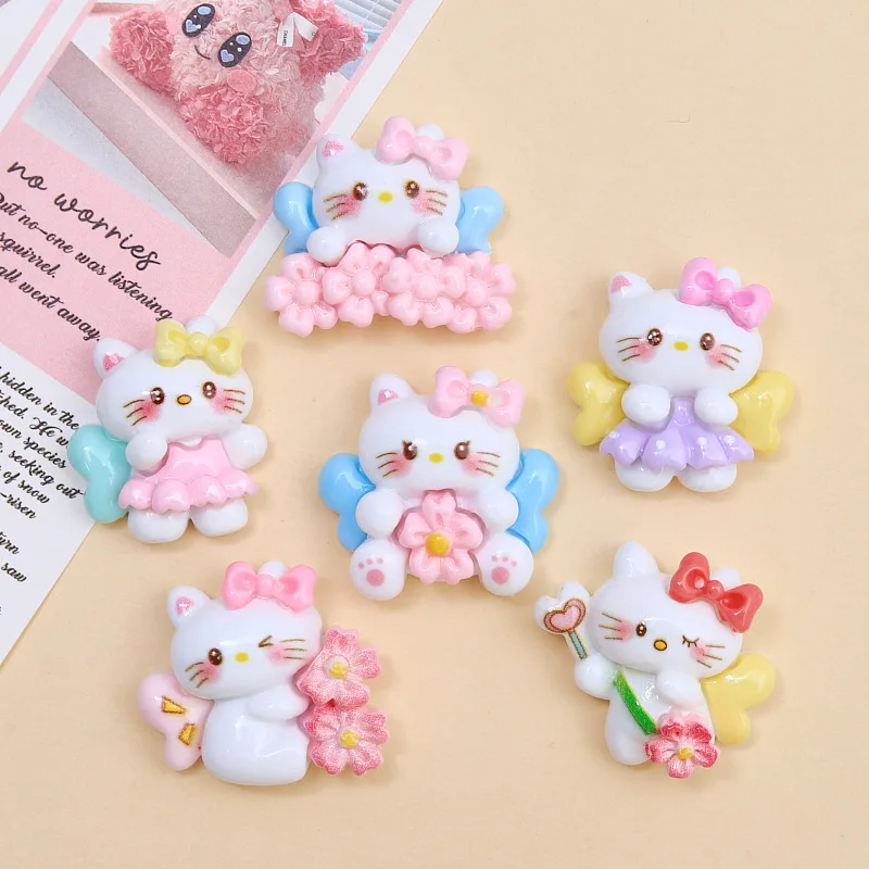 Кабошон из смолы с рисунком Хелло Китти