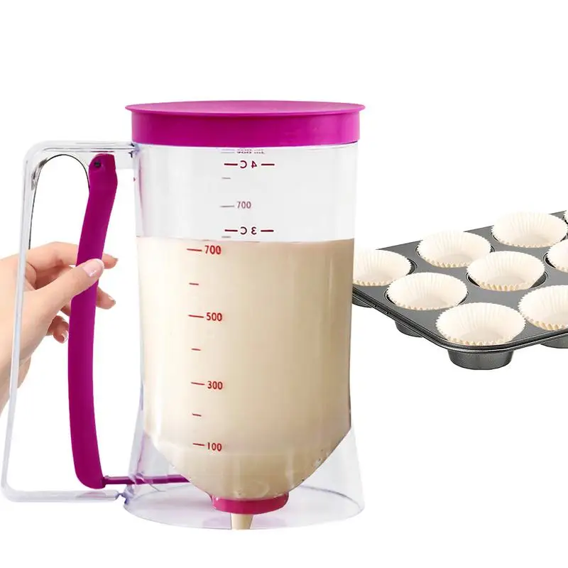 

900ml Batter Dispenser 1PC Pancake Flour Paste Separator With Calibration Cupcake Cookie Cake Waffles Crepes Muffins Baking Tool
