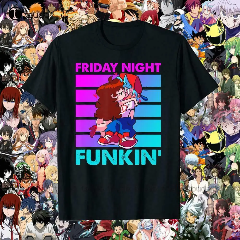 New Friday Night Funkin Vintage Hug Bf Gf T-Shirt Classic T-Shirt Unisex Tee Mens Compression Shirt Cotton Tee Xs-5Xl Streetwear