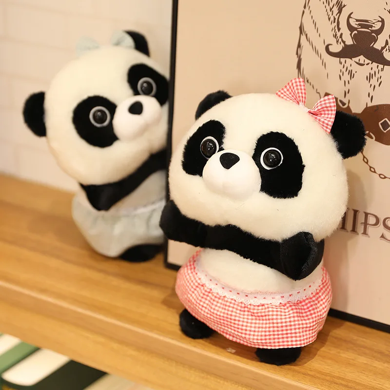 

25 см мультяшная панда в кружевной юбке курица с школьным портфелем плюшевые игрушки мягкие милые животные куклы для девочек детские подарки на день рождения