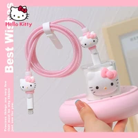 hello kitty anti breaking cartoon apple data cable protective case mobile phone charger winding rope