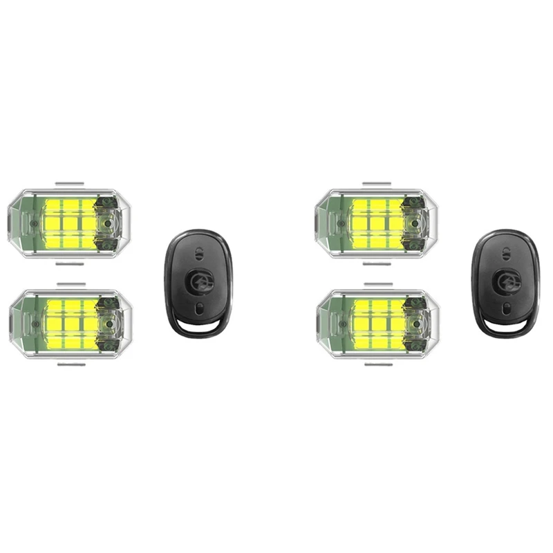 

Wireless Remote Control LED Strobe Light For Motorcycle Car Bike Scooter Anti-Collision Warning Lamp 4Pc Light