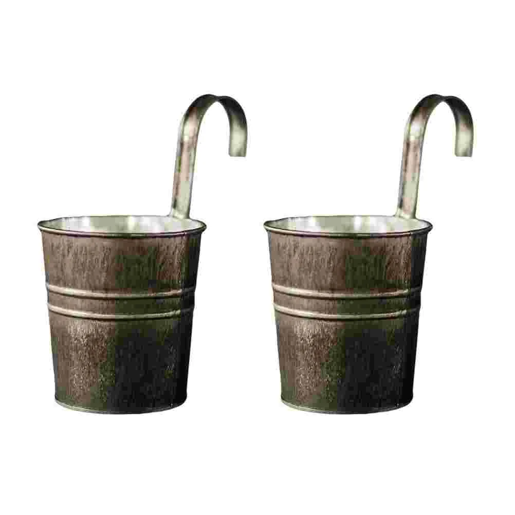 

Planter Hanging Flower Fence Railing Bucket Pot Garden Basket Balcony Planters Holders Pots Metal Over Rail Iron The Holder