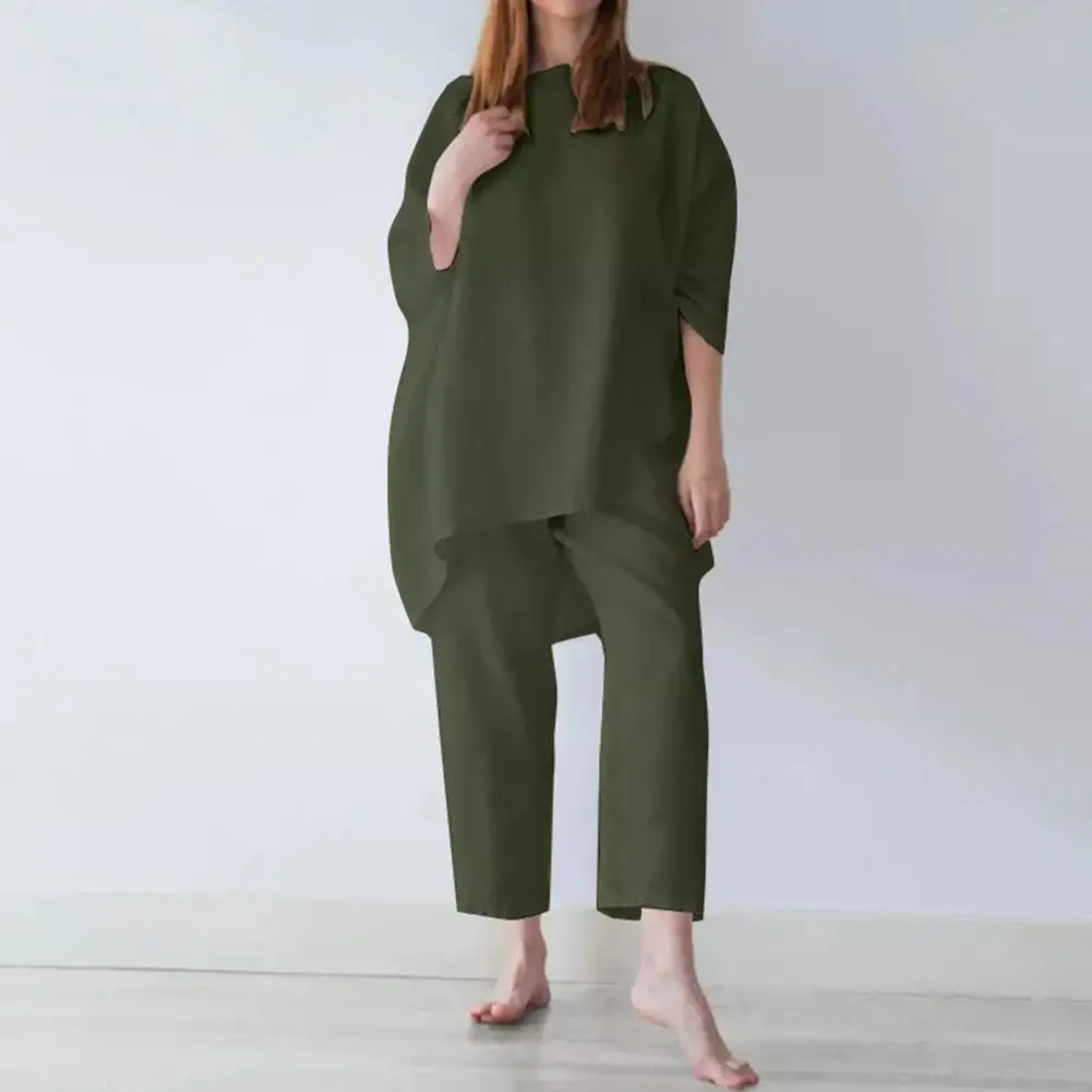 

Comfy 2Pcs/Set Chic Pure Color Women Suit Two Piece Set Women Suit Mid Waist for Going Out