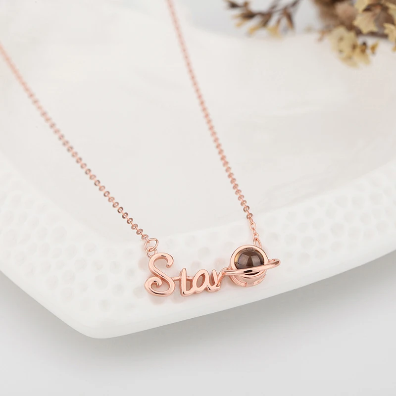S925 Silver Star Necklace Custom Photo Projection Necklaces For Women 2023 New In Fashion Design Accessories Girlfriend Gifts