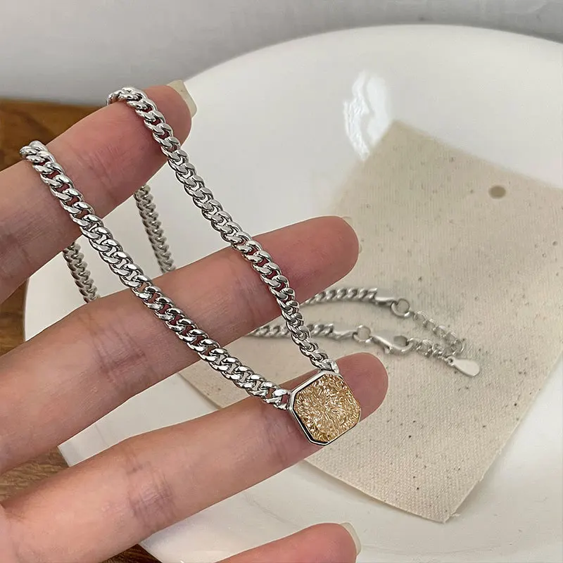 Ожерелье серебряного цвета с толстой цепочкой для женщин модное элегантное