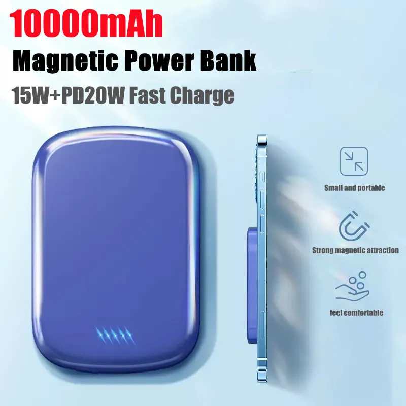 

Mini Magnetic Powerbank 10000mAh Portable Wireless Charger Mobile Phone External Battery Magsafe Power Bank Auxiliary Battery