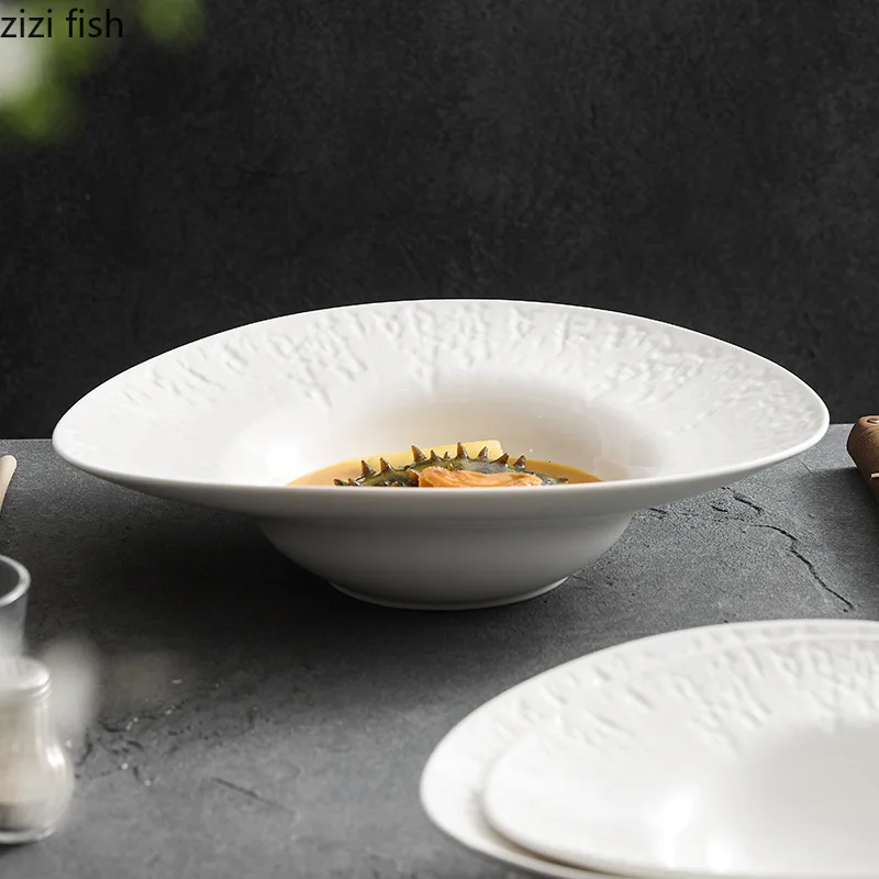 Ceramiczny talerz na słomkowy kapelusz Miska sałatkę Talerze obiadowe deserowa Taca owoce Miski zupę Cukrowa miska wodę Talerz do steków w