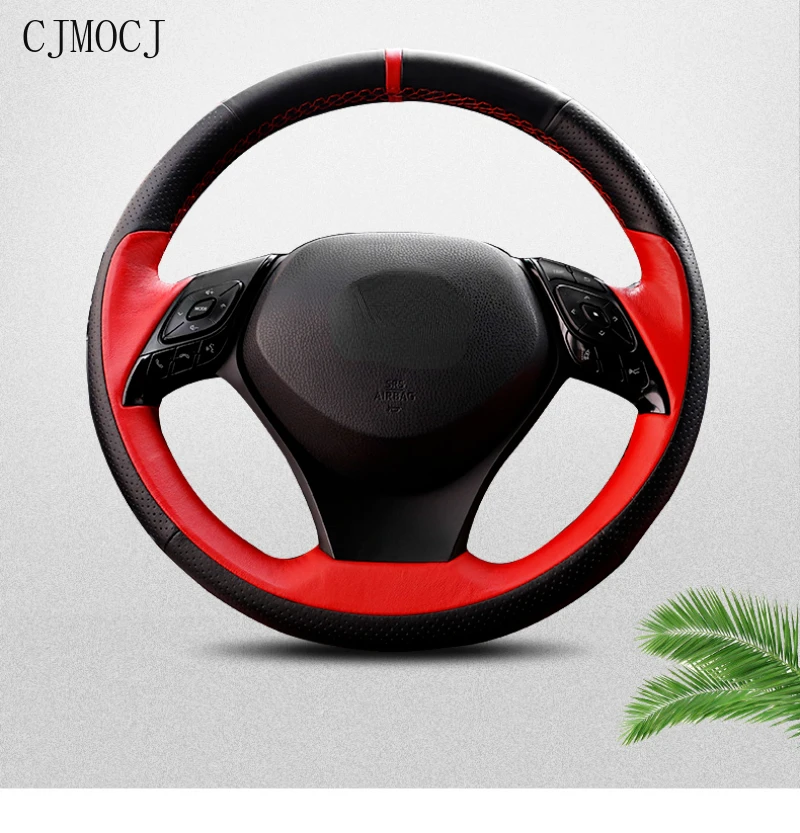 

2018-22 New for Toyota CHR Izoa Special Leather Hand Sewn Steering Wheel Cover Interior Modification Car Accessories
