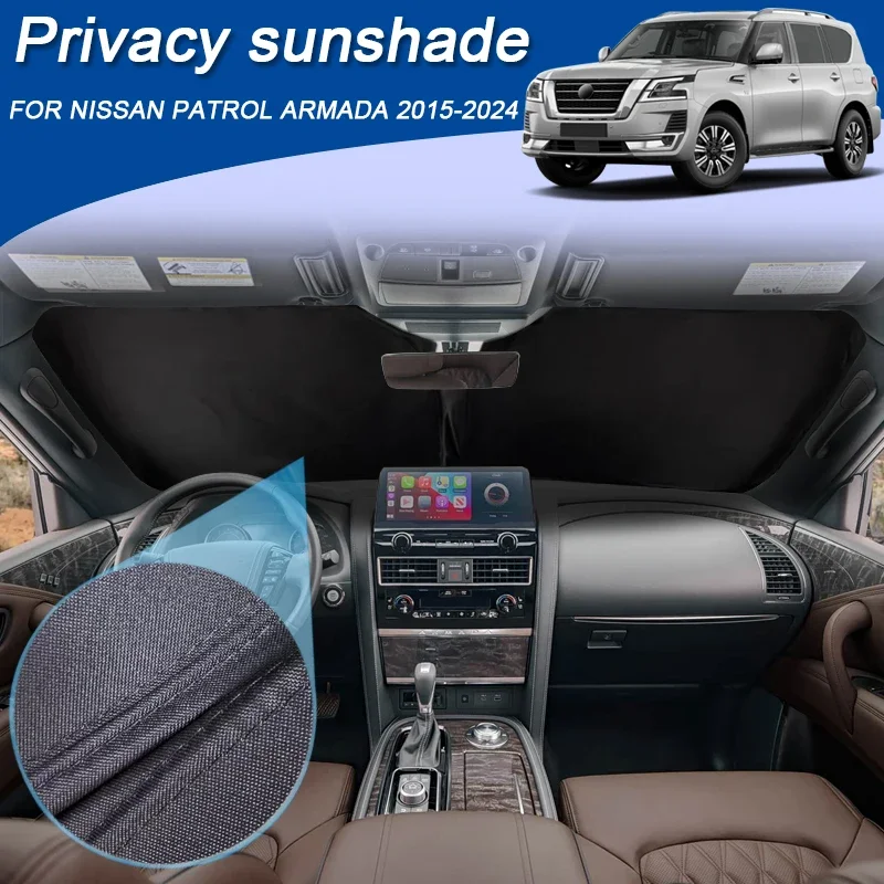 Фото Для NISSAN PATROL ARMADA 2015-2024: Специальная шторка-накидка на окно автомобиля, солнцезащитная, с защитой от УФ-излучения и теплоизоляцией, аксессуар №2
