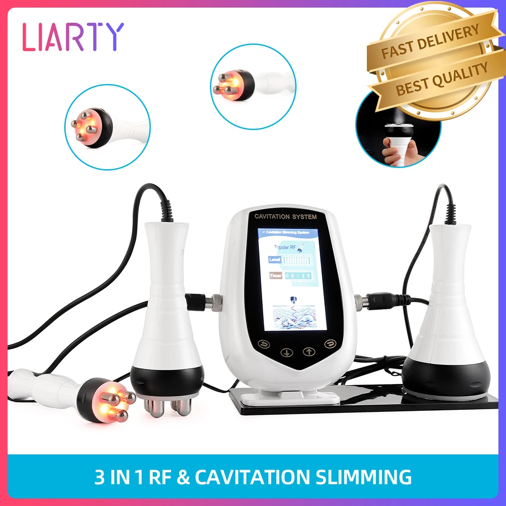 

Upgraped 3 IN 1 40KHz Ultrasonic Cavitation Body Slimming Machine Skin Lifting Tightening Machine RF Beauty Device Weight Losing