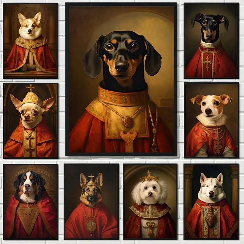 Современный стильный холст с принтом без рамки портрет собаки милым щенком и Taxx