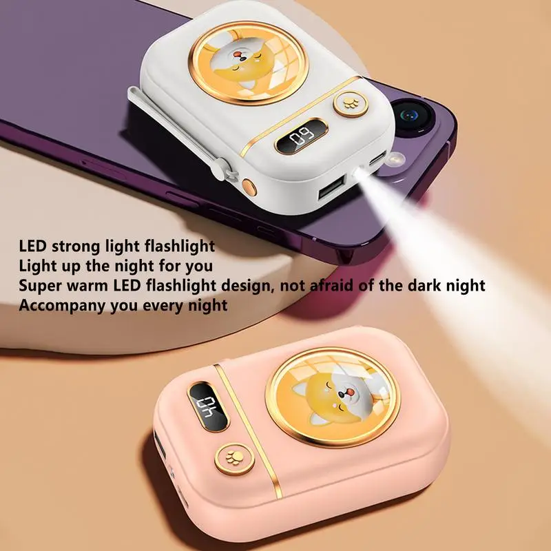 

Hand Warmer Portable Mini USB Charging 2-in-1 Rechargeable Cute Girl Electric Hand Warmers for Christmas Gifts Winter