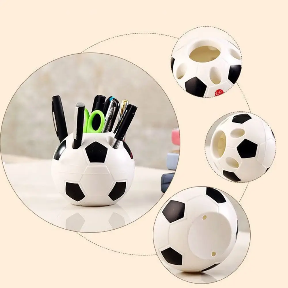 

Cartoon Football Pen Holder Soccer Shape Tool Supplies Pencil Toothbrush Holders Desktop Rack Table Home Decoration Student Gift