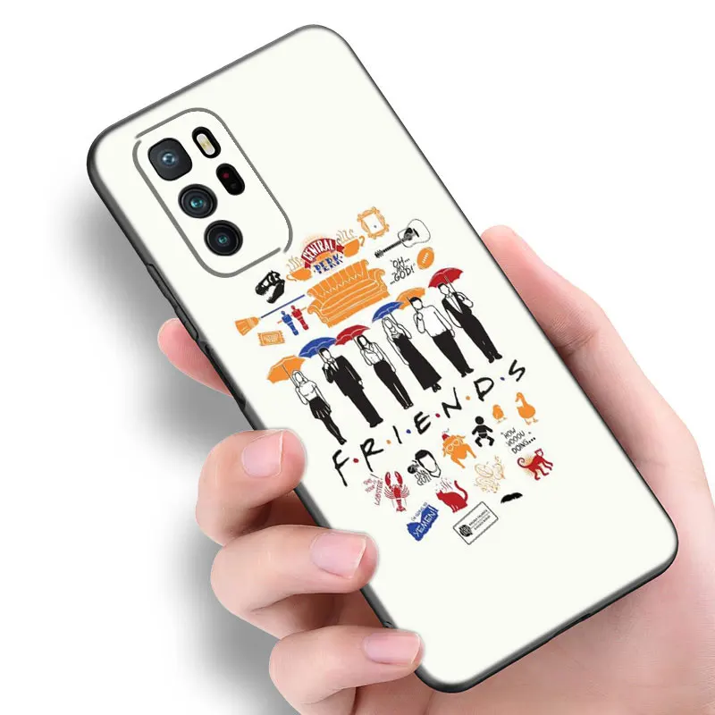 Чехол для телефона Friends Tv Show Xiaomi Redmi Note 11E 11T 5 6 7 8 9 10 11 Pro 11S 4G 10T 5G 9S 10S 8T мягкий черный