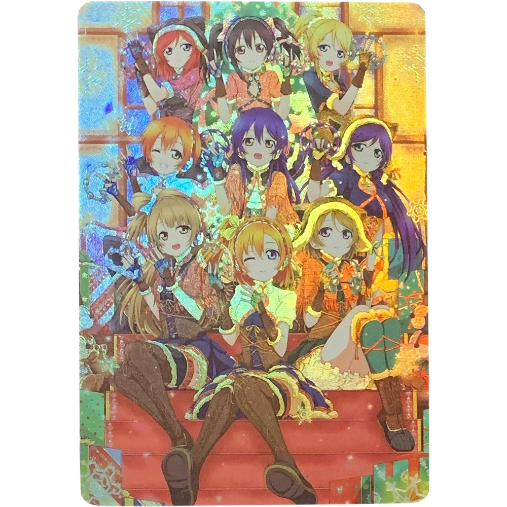 6 шт./компл. аниме рефракционные флэш-карты для девочек ACG Рождественская серия