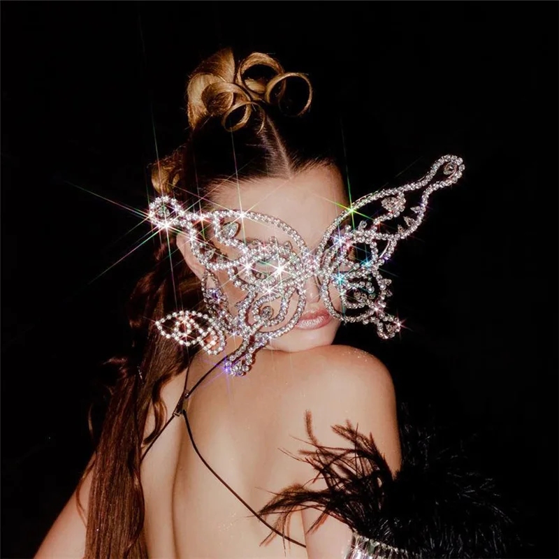 Роскошная дизайнерская маска Стразы для женщин лица ночного клуба пикантная