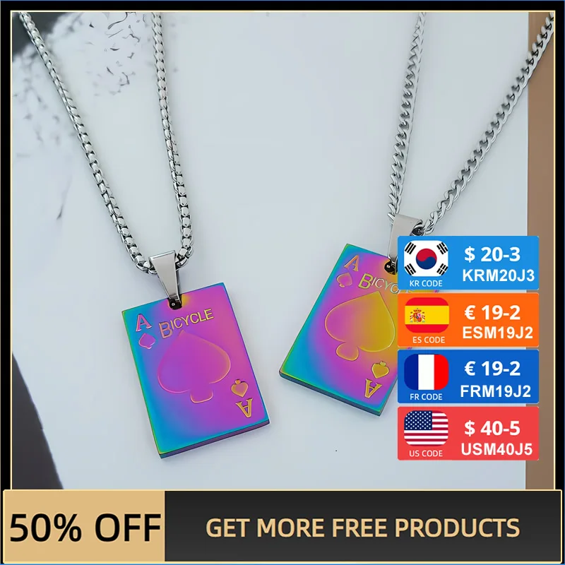 

2023 Spring Card Necklace Men Burst Metal Stainless Steel Jewelry Chain Berserk Pendant Couple Accessories Personality