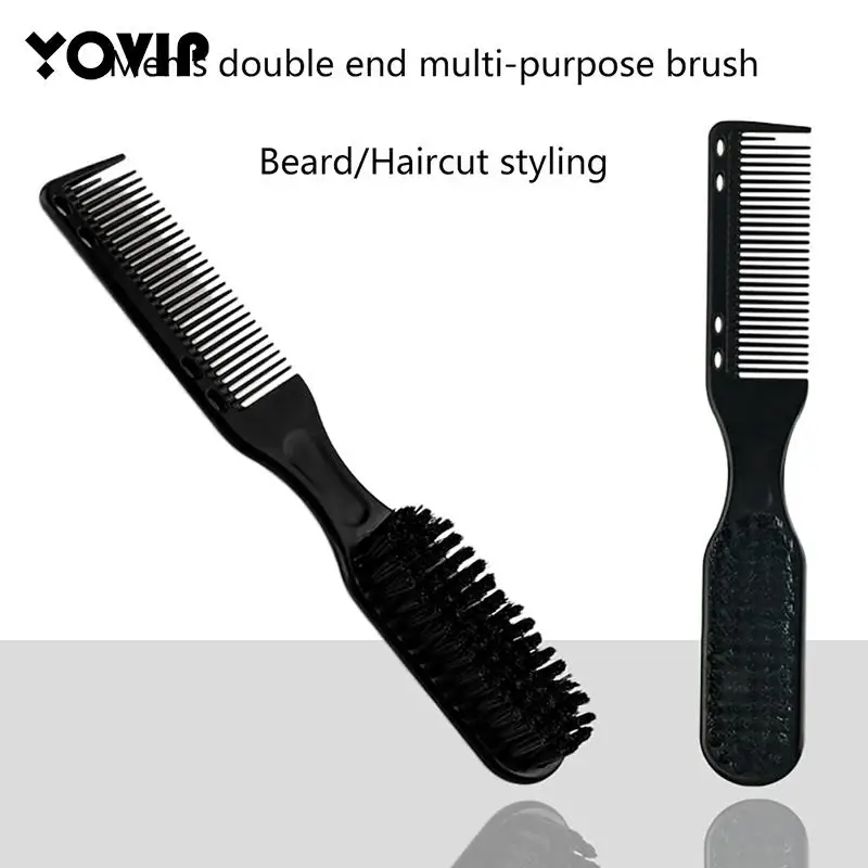 

Черная маленькая щетка для укладки бороды с логотипом, профессиональная щетка для бритья бороды, Парикмахерская, винтажная щетка для чистк...