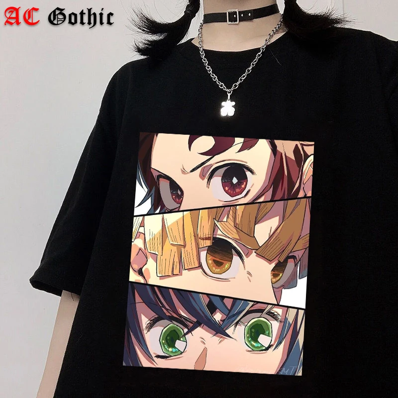 

Demon Slayer Kimetsu No Yaiba Japanese Anime T Shirt Harajuku Hip Hop Tshirt Short Sleeve Loose T-shirt Street Tops Tees Female