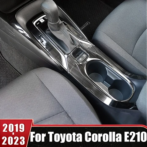 Для Toyota Corolla E210 2019 2020 2021 2022 2023 гибридная нержавеющая автомобильная панель переключения передач, чашка, рамка, накладка, наклейки, протектор