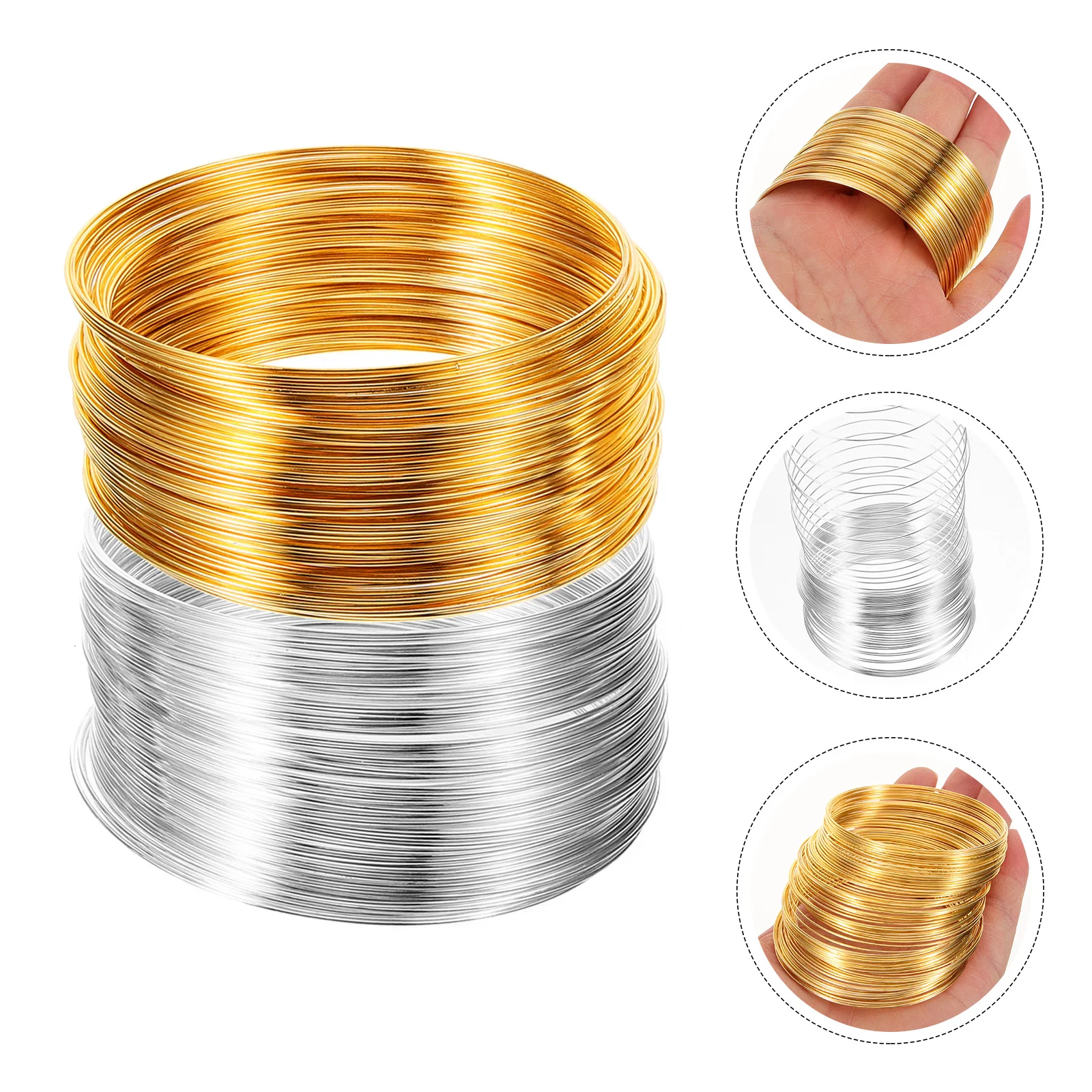 

2 Rolls Jewelry Line Making Supplies Wear-resistant Beads Wire Stainless Steel Jewlery Convenient Metal DIY Beading Cord