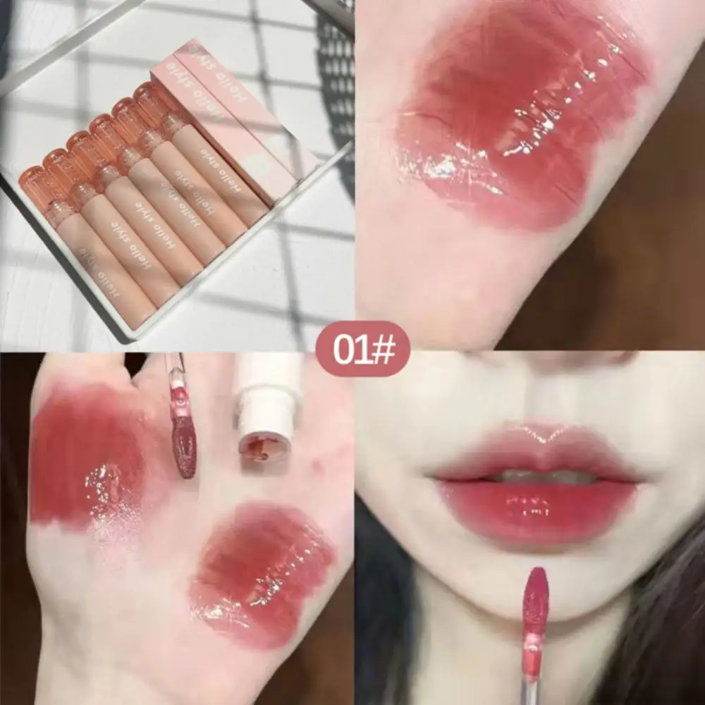 

Mirror Water Lip Gloss Pink Bear Lipgloss Soft Mist Lipstick Red Lip Tint Waterproof Lasting Colored 6 Colors Moisture Lipstick